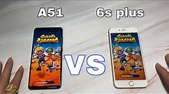 Samsung A51 vs iPhone 6s plus. Speed test