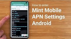 How to enter Mint Mobile APN settings on Android phones
