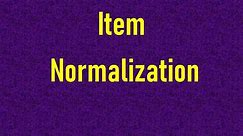 Item Normalization || Information Retrieval Systems || IRS