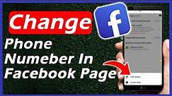 How To Change Phone Number In Facebook Page