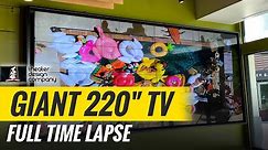 Giant 220" LG 4K TV Install - 4x4 Video Wall Time Lapse - Display Installation