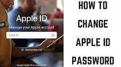 How to Change Apple ID Password