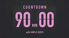 90 Minutes Countdown Flip Clock Timer / Simple Beeps 💕🖤