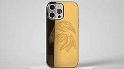 Gold-Plated Designed for iPhone Case - Anti-Scratch Shockproof Protective Phone Cases - Sleek Premium Touch - Stylish and Luxury - iPhone 11, 12, 13, 14 Pro and Pro max (11 Pro Eagle)