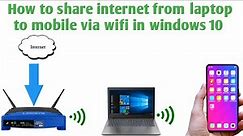 How to share internet from pc to mobile via wifi in windows 10 | Use your Laptop as a mobile hotspot