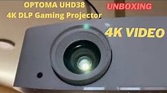 OPTOMA UHD38 True 4K DLP Gaming Projector , 240Hz , 3D Capable | Unboxing | HD Video Version