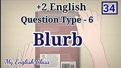 Blurb writing| Plus two English important questions| focus area 2022| Plus two English exam| +2 Engl