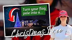 ✨Transform Your Flag Pole into a Sparkling LED Flagpole Christmas Tree & Easy DIY Installation!✨