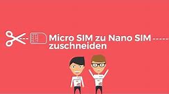 Micro Sim zu Nano Sim Karte zuschneiden mit Schablone | SIM-Karte-gratis.de