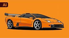 Adobe Illustrator Tutorial - How to Draw Flat Vector Car Illustration