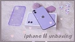 Purple iPhone 11 unboxing 💭👾& cute accessories // surprise giveaway