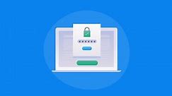 Online document security, Secure banking, enter password, Secure authentication - 2D animation video clip