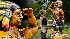 AMAZING American Indian Chainsaw Carving