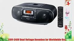 Panasonic RX-D55GC-K Boombox - High Power Portable Stereo AM/ FM Radio MP3 CD  Tape Recorder