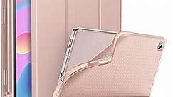 INFILAND Galaxy Tab S6 Lite Case with S Pen Holder, Tri-Fold Case with Frosted Translucent Back Fit Samsung Galaxy Tab S6 Lite 10.4 inch 2022 Release Tablet [Support Auto Wake/Sleep], Rose-Gold