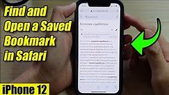 iPhone 12: How to Find and Open a Saved Bookmark in Safari