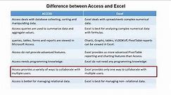 Difference between Excel and ACCESS in Hindi || By : Anu Monga
