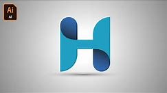 Letter H Logo Design Illustrator