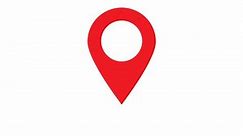 Red GPS Location Pin pointer animated icon on white background, 8 different movements, alpha channel included.