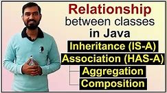 Inheritance (IS-A), Association (HAS-A), Aggregation & Composition - Relationship in Classes Java