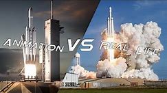 Falcon Heavy Demo | Real Life vs. Animation