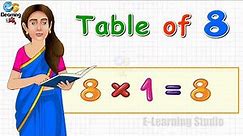 Table of 8 | Table Of 8 With Activity | Learn Multiplication | E-Learning Studio