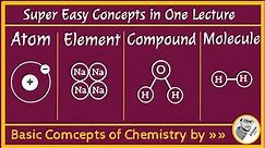 Difference between Atom, Element, Compound & Molecule | Super Easy | Basic Concepts of Chemistry |