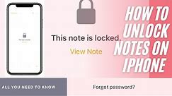 How To Unlock Notes on iPhone: Forgot Password | Finally the Truth