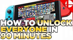 UNDER 90 MINUTES, Fastest Way to Unlock Characters in Smash Ultimate - Works on 2.0+