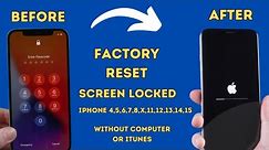 How To Erase iPhone Screen Lock Without PC And iTunes !! How To Factory Reset Screen locked iPhone