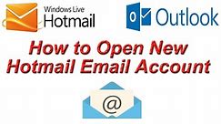 How to Open Hotmail Account ? Create Hotmail Account | Create Outlook Account