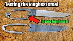 What Is THE TOUGHEST KNIFE STEEL? Testing knife steel.