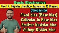 Transistor Biasing Methods | Comparison | BE/BTech 1st year | Basic Electronics | in हिन्दी
