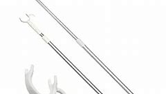 45" Long Reach Pole Retractable Closet Pole with Utility Hooks Garment Pole Hook for Closet Top Shelf,Christmas Decor Hanging
