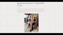 Speaker System No.1695 - 15" Open Baffle 2.5-way