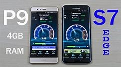 Huawei P9 4GB RAM vs Samsung Galaxy S7 Edge (Exynos) - Speed Test Comparison Review!
