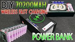 DIY 70200mAh Power Bank Wireless Fast Charging QC3.0 6 Port