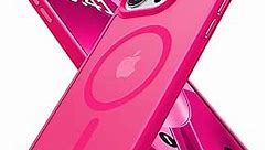 Aulofe Strong Magnetic for iPhone 15 Pro Case, [Compatible with MagSafe] [Military-Grade Drop Tested] Shockproof Protective Slim Translucent Matte Case for iPhone 15 Pro Phone Case, Hot Pink