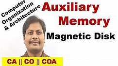 Auxiliary Memory || Magnetic Disk || Secondary Memory || Secondary Storage devices || CO || CA | COA