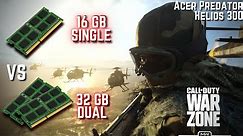 Call of Duty Warzone 16GB Single Channel VS 32GB Dual Channel Ram