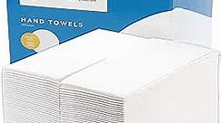 AH AMERICAN HOMESTEAD Disposable Paper Hand Towels for Bathroom - White Guest Napkins - Linen Like and Feel - Ideal for Wedding Reception or Dinner Party (50 Count - Quilted Soft - Large 15.5" x 12")