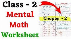 Mental Math for Class 2| Class 2 Mental Math Worksheet| Class 2nd Math| Mental Math Grade 2| Class 2