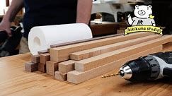 Scrap Wood Projects | A functional Paper Towel Holder in 10 minutes (subtitled)