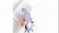 YeLoveHaw iPhone 6 Plus / 6s Plus Case for Women Girls, Flexible Soft Slim Fit Full-Around Protective Cute Phone Case Cover with Floral and Purple Gray Leaves for iPhone 6Plus / 6sPlus(Pink Flowers)