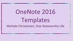Using Templates in OneNote 2016 | Microsoft OneNote