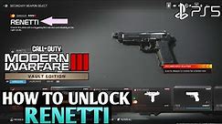 How to Unlock Renetti MODERN WARFARE 3 Renetti | How to Get Renetti MW3 Renetti Unlock