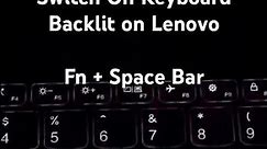How To Turn/Switch On Backlit On Lenovo Keyboard