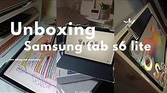 Unboxing Samsung tab s6 lite in 2023 | annotating and note taking test 📚 , studying out, study vlog