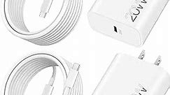 20W Fast Charger for iPhone 15/15 Pro Max, iPad Pro 12.9/11 inch 2023/2022/2021/2020, iPad Air 5th/4th, iPad Mini 6, 2Pack Fast Wall Charger Block with 10FT USB C to C Cable