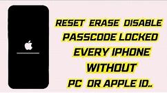 how to reset passcode locked iphone without computer without apple id password